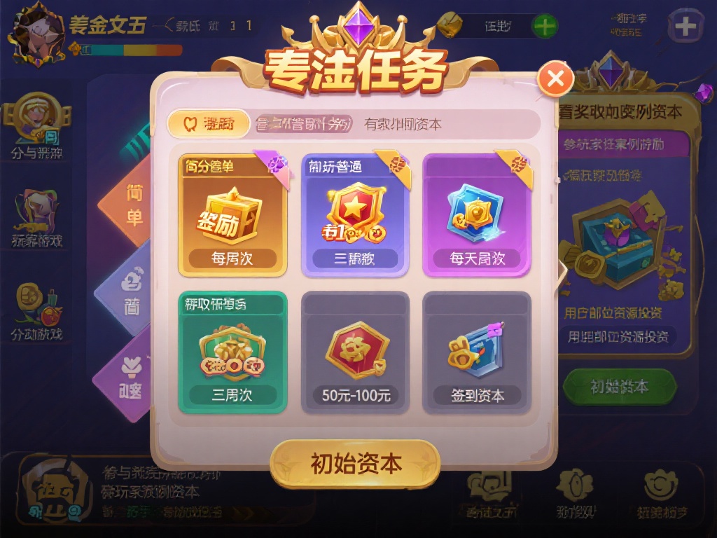 1.&nbsp;专注任务奖励，攒取初始资本
赏金女王的任务